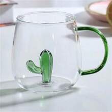3D Glass Cup With Handle, Cute Animal & Plant Designs, Suitable For Coffee, Juice, Milk Tea, Beverages In Summer And Winter, Great For Christmas