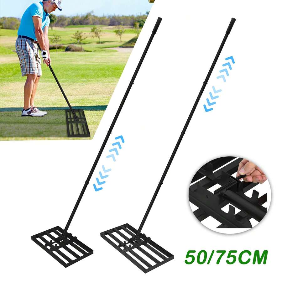 Lawn Rake Lawn Rake Lawn Tool Leveling Rake Height Adjustable 50cm/75cm CEEDIR - 黑色 - 查看 1