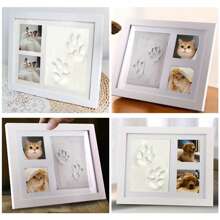 1 件寵物爪印框架和黏土套裝,為貓狗製作自己的紀念紀念品