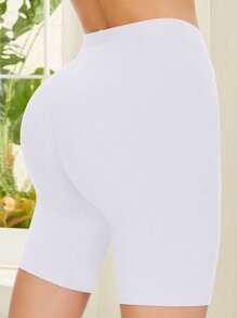 Damskie majtki bezszwowe, wygodne spodenki do noszenia pod sukienkami i spodniami rowerowymi - Biały - Zobacz 5