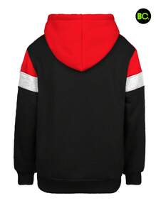 BIG CITY Sudadera Niño Juvenil Con Capucha Deportiva Para niño Combinada Hoodie - Rojo - Ver 3