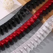 4cm Double Layered Pleated Polyester Sheer Organza Clothing Accessory Skirt Hem Sleeve Cuff DIY Dress Frame Lace Flower Edge