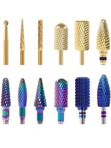 1件装高品质钨钢美甲钻头电动修甲打磨器配件抛光切割器美甲工具 - 彩色 - 查看 3