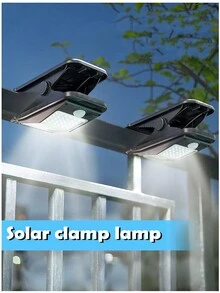 1pc Outdoor Solar Powered Garden Sensor Light, Study Light And Camp Clamp Lamp Combo - Black and White - View 3
