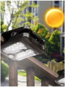 1pc Outdoor Solar Powered Garden Sensor Light, Study Light And Camp Clamp Lamp Combo - Black and White - View 2