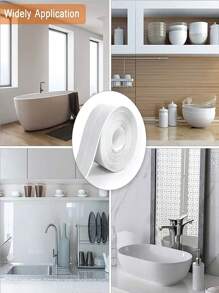 1 Rolo de Fita Decorativa de PVC para Vedação com 3,2m de Comprimento, Fita Adesiva Decorativa, Usada para Acessórios de Cozinha, Vedação de Chuveiro e Banheira, Fita Vedante, Adesivo de Parede Impermeável Autocolante, Fita para Borda de Pia (2,2cm/0,87 polegadas), Papel de Parede Impermeável, para Decoração de Sala de Estar, Decoração de Dormitório, Suprimentos de Volta às Aulas, Decoração de Halloween, Adesivos, Decalque de Parede, Decalque de Vinil para Decorações Domésticas, Itens de Decoração de Primavera para Renovar sua Casa, Adesivos de Decoração Rama