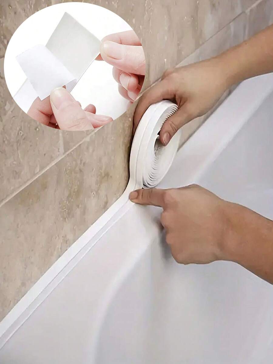 1 Rolo de Fita Decorativa de PVC para Vedação com 3,2m de Comprimento, Fita Adesiva Decorativa, Usada para Acessórios de Cozinha, Vedação de Chuveiro e Banheira, Fita Vedante, Adesivo de Parede Impermeável Autocolante, Fita para Borda de Pia (2,2cm/0,87 polegadas), Papel de Parede Impermeável, para Decoração de Sala de Estar, Decoração de Dormitório, Suprimentos de Volta às Aulas, Decoração de Halloween, Adesivos, Decalque de Parede, Decalque de Vinil para Decorações Domésticas, Itens de Decoração de Primavera para Renovar sua Casa, Adesivos de Decoração Rama