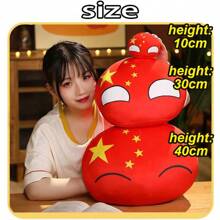 1pc Cute Poland Country Stuffed Ball Plush Doll, Cartoon National Flag Character Doll, Gift For Friends