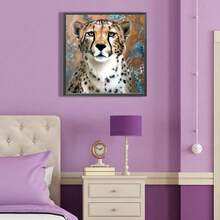 1 Bộ tranh kim cương 5D tự làm 40*40cm/ 15.8 * 15.8in, họa tiết da báo, tranh thêu chữ thập hình kim cương tròn đầy đủ mũi khoan, tranh thủ công nghệ thuật kim cương không có khung, dùng để trang trí tường - Nhiều màu - Xem 4