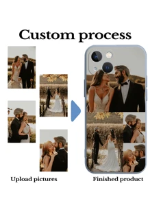 1 Ốp điện thoại silicon bảo vệ ống kính máy ảnh toàn diện có hoa văn cá nhân hóa tùy chỉnh, tương thích với Apple 15 14 13 12 11 Pro Max - Màu Xám nhạt - Xem 4