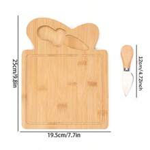 1 套竹制奶酪板套装，奶酪托盘，熟食板和盛菜盘，配有 4 把不锈钢奶酪刀，非常适合婚礼礼物圣诞节生日派对