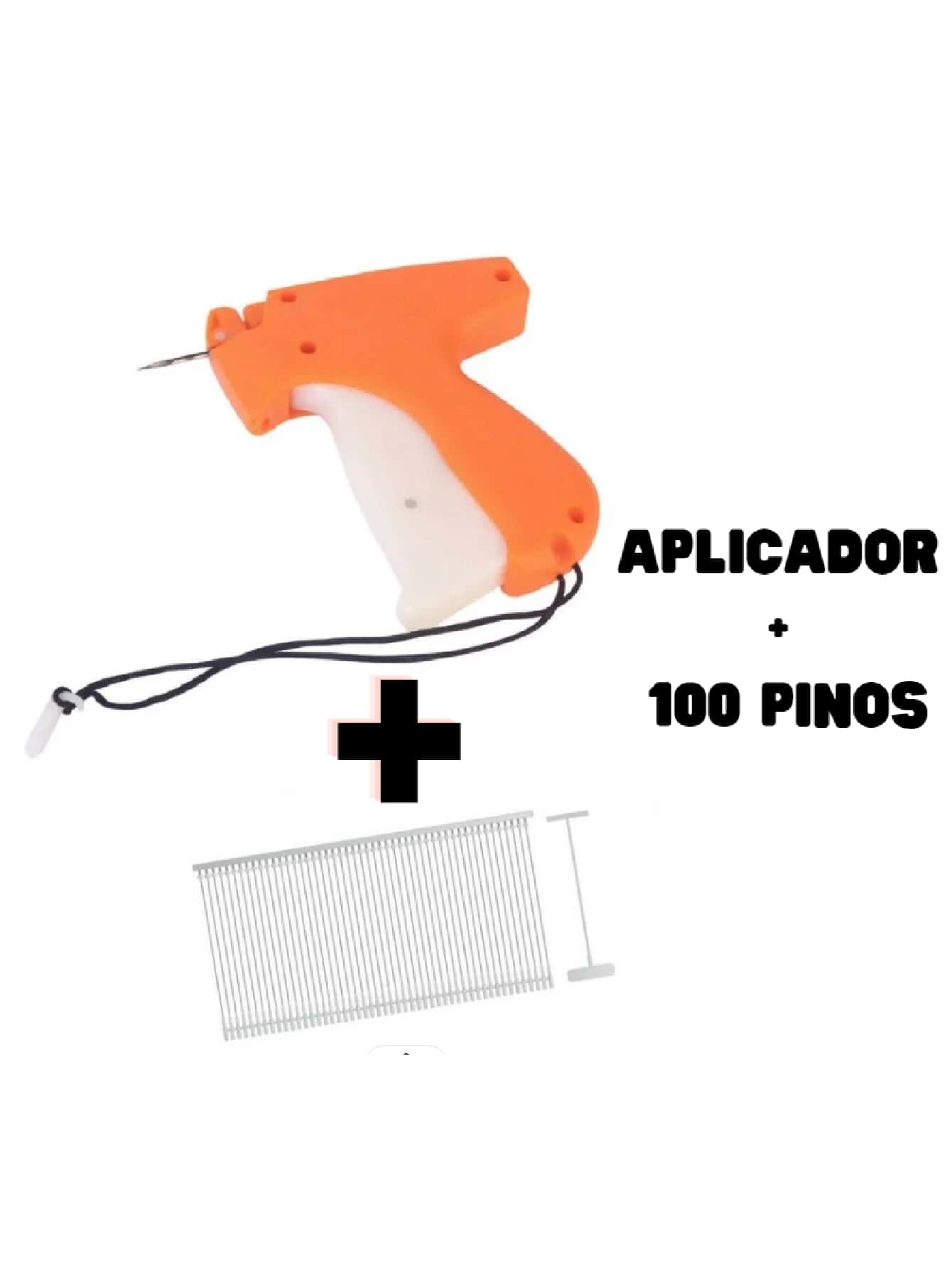 Kit Aplicador Tag + 100 Pinos Tag - Laranja - Visão 1