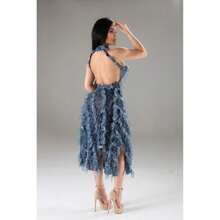 Halter Ruffled Dress - Multicolor - View 9