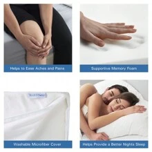 Bluestone Wedge Pillow 8 Inch Elevated Leg Support For Knee Back Hip Pain Relief - 白色 - 查看 2