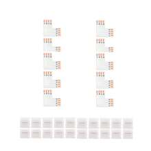 4-Pin LED Light Strip Connector Kit For 5050 10mm Wide Light Strip, Including 8 Types Of Solderless Accessories (Total 80 Pieces), RGB Extension Cable, LED Jumper, Bi-Directional RGB Splitter Cable, L Connector, T Connector, Gapless Connector, 4-Pin Male Connector, LED Strip Clip, Providing Most Parts For DIY Lighting Projects