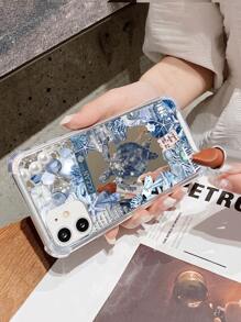 1pc Summer Ocean Printed Acrylic Mirror Phone Case Compatible With Apple IPhone - Multicolor - View 4