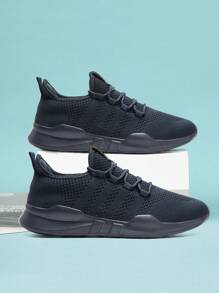 Men's Minimalist Sneakers Non Slip Sports Shoes Lace Up Walking Shoes Comfortable And Breathable Running Shoes Lightweight Sneakers Fashionable Road Running Shoes  Dark_Blue