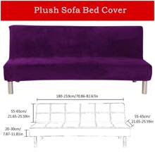 Funda elástica para sofá sin brazos, funda nórdica para sofá, protección elástica de tamaño completo para sofá plegable fácil, funda para futón - Morado - Ver 3