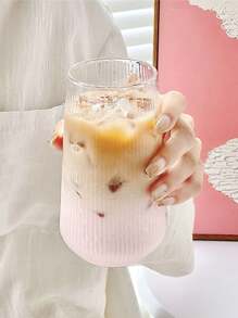 1 pièce/4 pièces 500 ml 16,6 oz Tasse en verre vintage rayée, tasse à café transparente nervurée, verres nervurés, sans paille, verre à boisson, verrerie vintage, verres sans pied incassables, convenant pour boire de l'eau, du lait, des flocons d'avoine, du thé, du jus de fruits, petit-déjeuner, café, boissons, etc. Convient pour les cafés, les familles, les restaurants, les fêtes, les danses, les bureaux, les cadeaux pour la fête des pères, la fête des mères, les cadeaux pour les amis, les petits amis et les petites amies, les cadeaux pour les membres de la famille, les cadeaux pour les enseignants, les cadeaux pour les collègues, les cadeaux d'action de grâce, les cadeaux d'anniversaire, les cadeaux, les cadeaux de Noël
