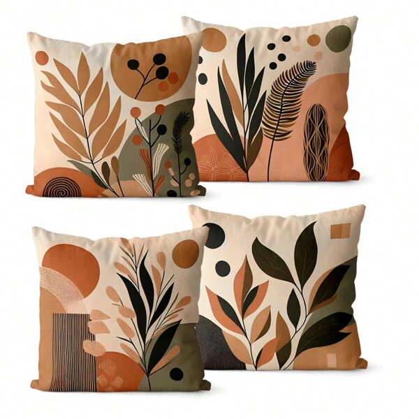 Kit 4 Capas de Almofadas Decorativas Terracota 45x45 - Floral