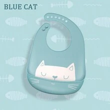 1pc Cute Cat Pattern Silicone Baby Bib, Waterproof & 3D Food Catcher, Easy To Clean For Toddler Drooling & Feeding - Multicolor - View 11