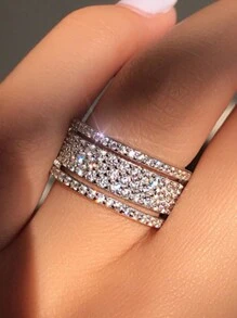 1 PC Classical 925 Sterling Silver Cubic Zirconia Rings Wedding Jewelry For Women Fine Jewelry - 1# - View 8