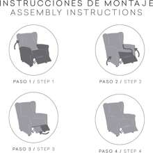 Eysa 提花弹性面料休闲扶手椅套 – 超柔软触感扶手椅套，为您的家提供保护和时尚 100% 西班牙制造 - 紅色 - 查看 4