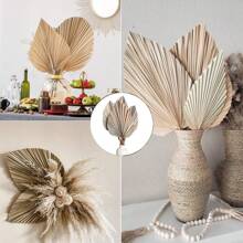 1/3/5 piezas Hojas de palma secas grandes, naturales y recortadas, hojas de palma tropical, abanicos, decoración de boda bohemia, fiesta hawaiana de Luau, decoración de cocina, flores secas, decoración de Pampas Grass, San Valentín, regalo, decoración de otoño, otoño, plantas falsas