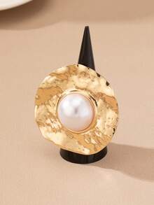 2024新款欧美时尚优雅复古金属质感项链耳环戒指手链套装，1件/1套，夸张个性网红街头风拍摄领项链通勤高级感合金创意夸张金属优雅几何项链首饰女款 - 首飾套裝 - 查看 3