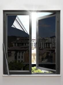 Window Privacy Film One Way Daytime Privacy Static Cling Sun Blocking Anti UV Reflective Window Tint For Home And Office, Black