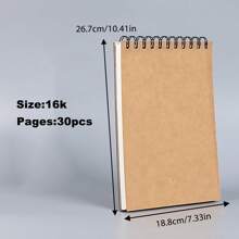 1 cuốn sổ phác thảo học tập, sổ vẽ nghệ thuật, sổ phác thảo gáy lò xo (A4/A5, 8K/16K/32K) để phác thảo, vẽ màu nước và phác thảo, phù hợp cho học sinh và bút dạ, trở lại trường, đồ dùng học tập - màu nâu - Xem 18