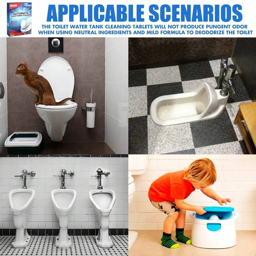 10pcs Toilet Cleaning Effervescent Tablets, Powerful Removal Of Stains