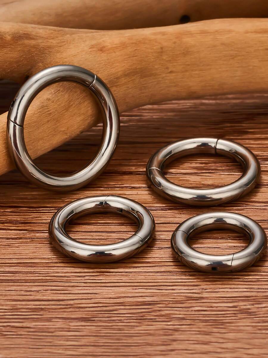 Minimalist Cyberpunk Style ClipOn Earrings And Nose Ring Set For Women