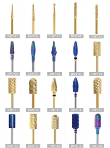 1件装高品质钨钢美甲钻头电动修甲打磨器配件抛光切割器美甲工具 - 彩色 - 查看 2