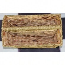 Wickerwise Woven Magazine Holder Seagrass Rustic Storage Basket 15.5in Double Compartment - Multi - View 2