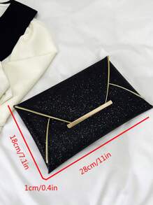 1pc Glitter Shiny Clutch Envelope Bag, Luxury Fashion Women's Evening Handbag Purse