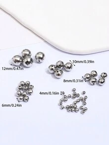 4/6/8/10/12mm 复古迪斯科球珠，银色反光镜珠，適用於珠寶製作 DIY 手鍊項鍊耳環製作，派對裝飾 - 銀色 - 查看 2