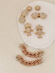 8pcs Gold Chain & Robort Design Fashionable Shoe Charms For Ventilation Holes - Gold - View 4