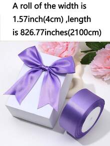 (1 Roll/5 Rolls) 4cm Double Gold Edge Satin Ribbon For Wedding/Baking/Gift Box, Handmade Ribbon For Bow, Wholesale Material Pack For Rose Decorating - Shape - View 2