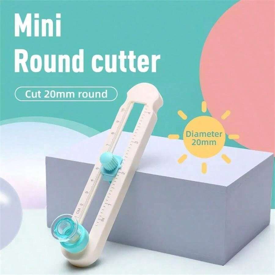 1 máy cắt giấy mini protractor, máy cắt giấy để bàn cho học sinh, xoay thủ công 360 độ, máy cắt giấy la bàn - trắng - Xem 1