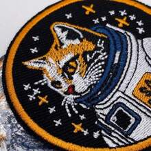 Cat Space Explorer Patch, Cool Space Cat Embroidered Patch - Iron-On/Sew-On Decorative DIY Accessory, Can Be Sewn Or Ironed On Clothes, Shoes, Hats, Bags, Or Used For Clothing Repair And Embellishment Summer, School