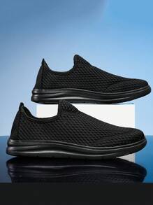 Spring/Summer Running Shoes, New Lightweight Soft Bottom Running Shoes For Men, Shock Absorption And Leisure - Black - View 2