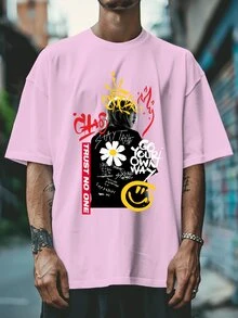 Men T-Shirts - 淺粉色 - 查看 2