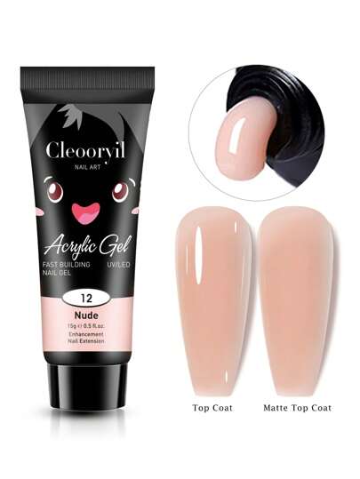 15g Vernis à ongles gel de construction rapide nude. Gel semi-permanent pour extension d'ongles. Vernis à ongles gel UV/LED pour l'art des ongles, à utiliser à la maison ou dans un salon de beauté, pour le DIY