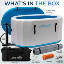 SERENELIFE Serenelife Inflatable Insulated Cold Plunge Tub - Ice Bath Tub With Lid, Cold Plunge Therapy Recovery Pod For Athletes, Oversized And Spacious Design, For One Person Only (Black)