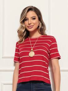 Women T-Shirts - 紅木色 - 查看 4