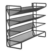 4 Tier Metal Spice Rack Kitchen Countertop Cupboard Spice Herb Jar Storage Shelf - Black - View 1