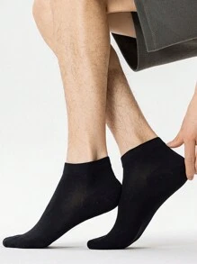 5 Pairs Men's Black Comfortable Breathable Moisture Wicking Athletic & Business Ankle Socks