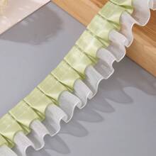 4cm Double Layered Pleated Polyester Sheer Organza Clothing Accessory Skirt Hem Sleeve Cuff DIY Dress Frame Lace Flower Edge
