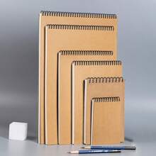 1 cuốn sổ phác thảo học tập, sổ vẽ nghệ thuật, sổ phác thảo gáy lò xo (A4/A5, 8K/16K/32K) để phác thảo, vẽ màu nước và phác thảo, phù hợp cho học sinh và bút dạ, trở lại trường, đồ dùng học tập - màu nâu - Xem 7